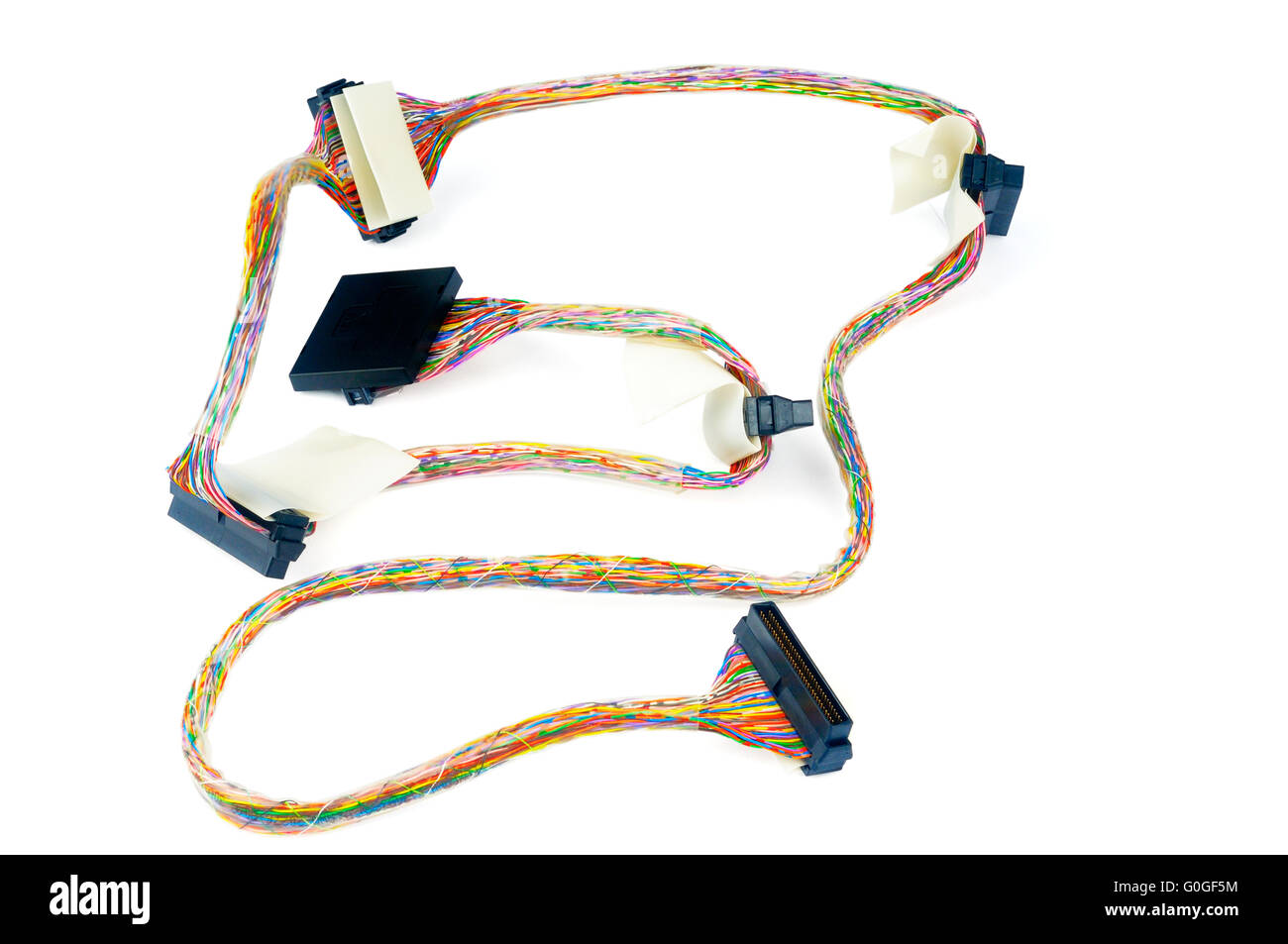 SCSI data cable with connectors over white background Stock Photo Alamy