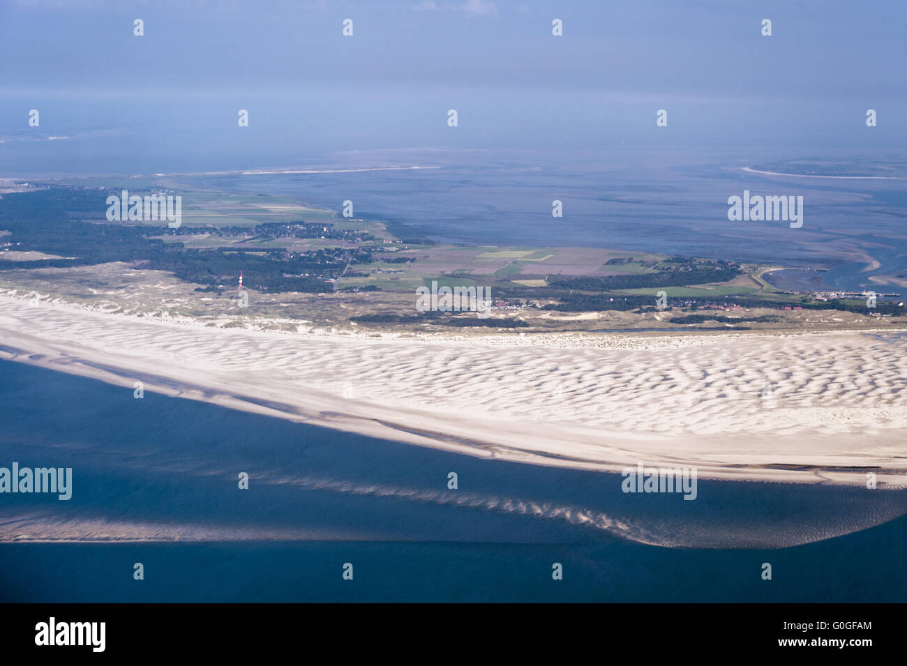 Aerial View of the North German Wadden Sea Stock Photo