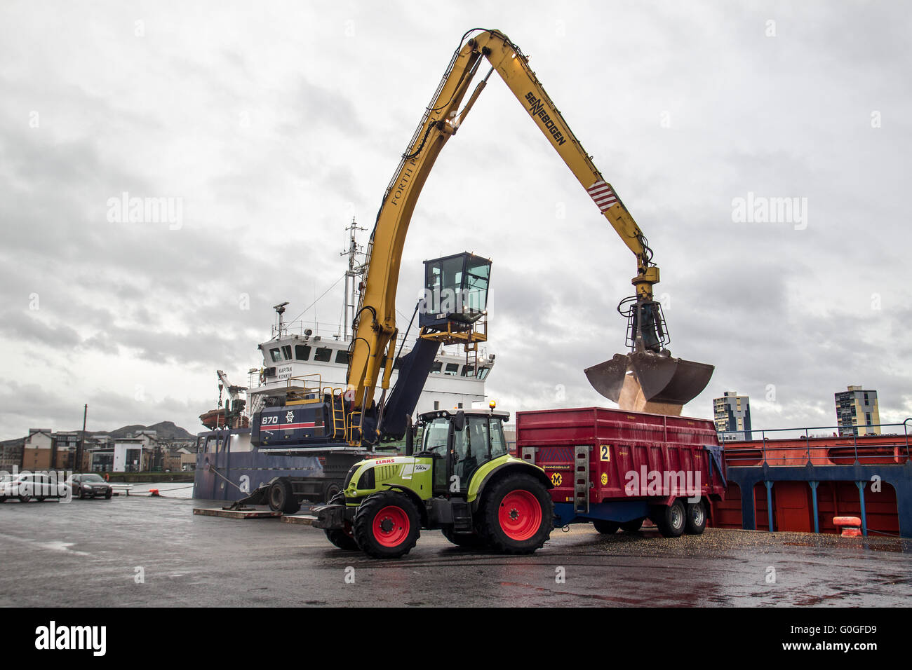 ships and cranes Forth Ports Leith Stock Photo