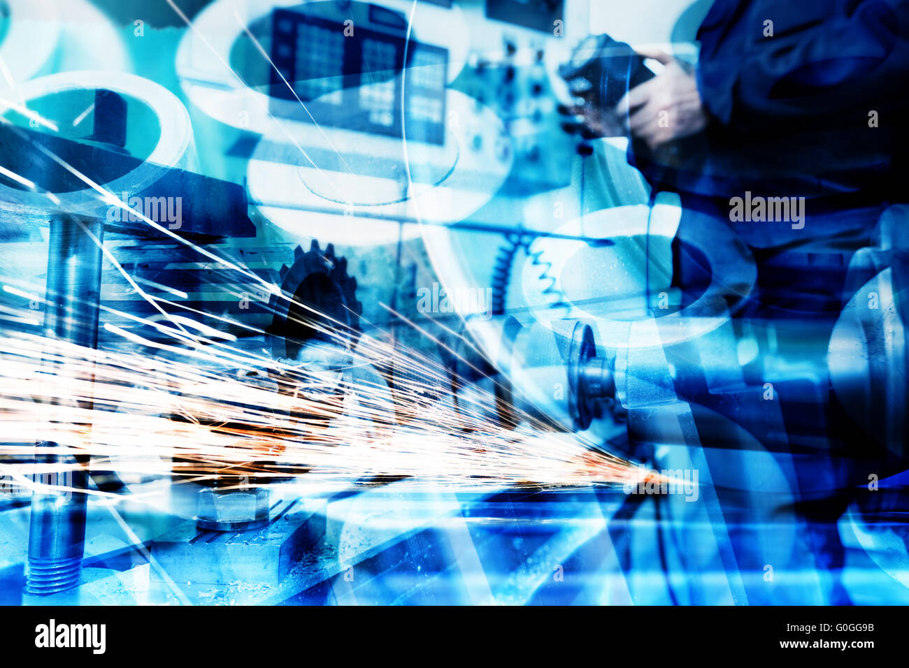 Industrial technology abstract background. Industry Stock Photo