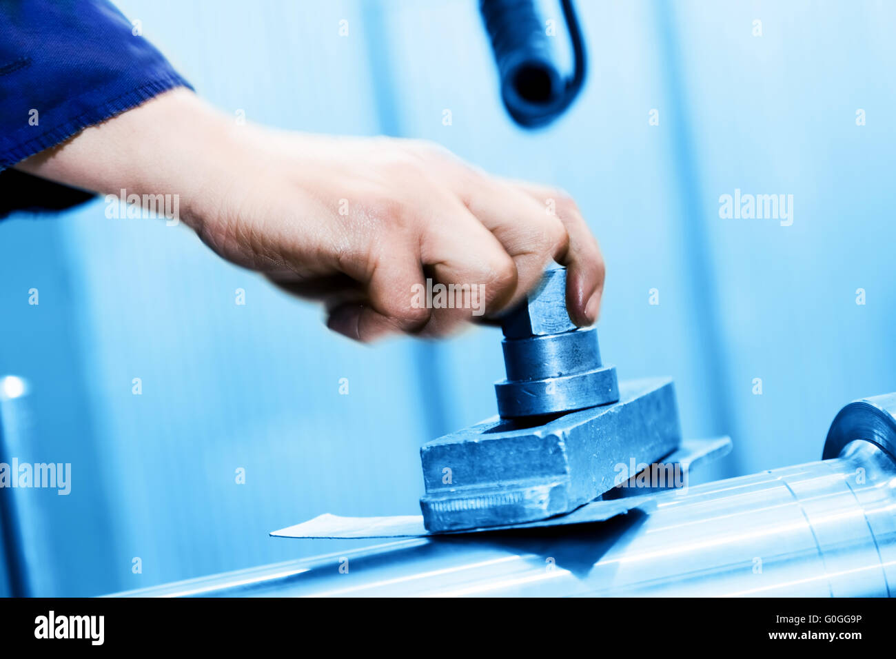 Drilling and boring machine at work. Industry, industrial Stock Photo