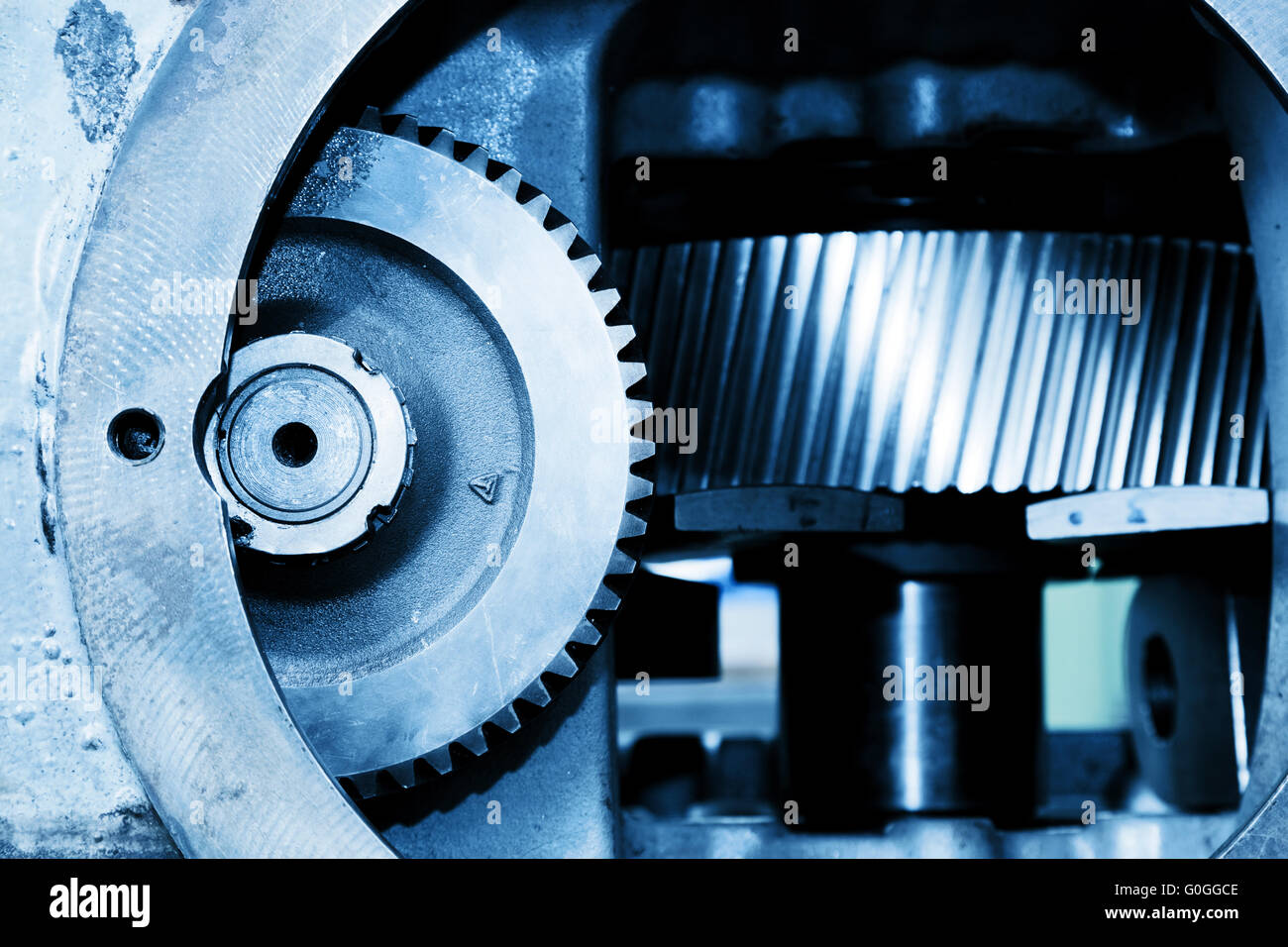 Gear machine industrial elements close-up. Industry Stock Photo