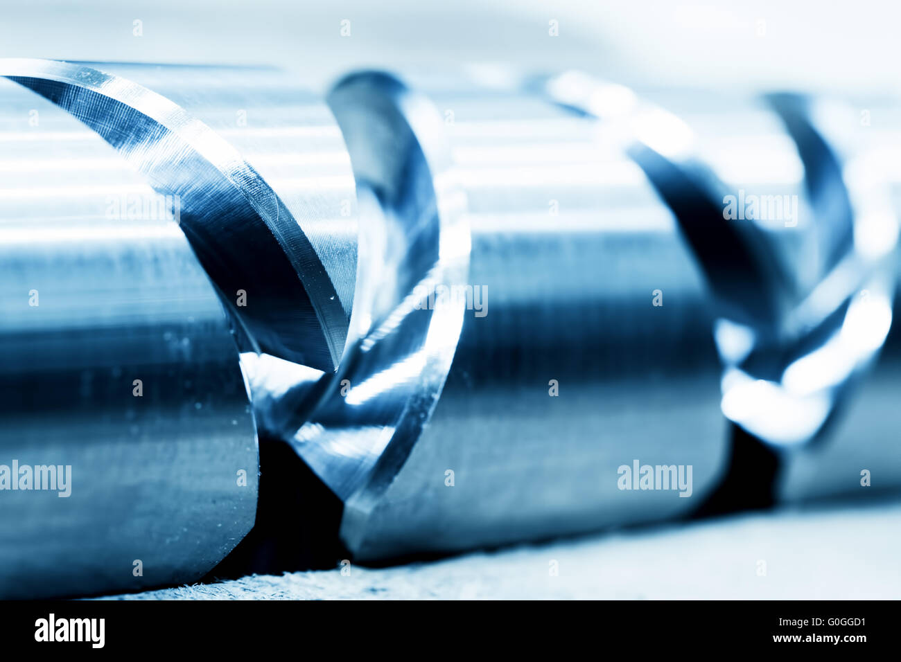 Heavy industrial element, screw. Industry, close-up Stock Photo