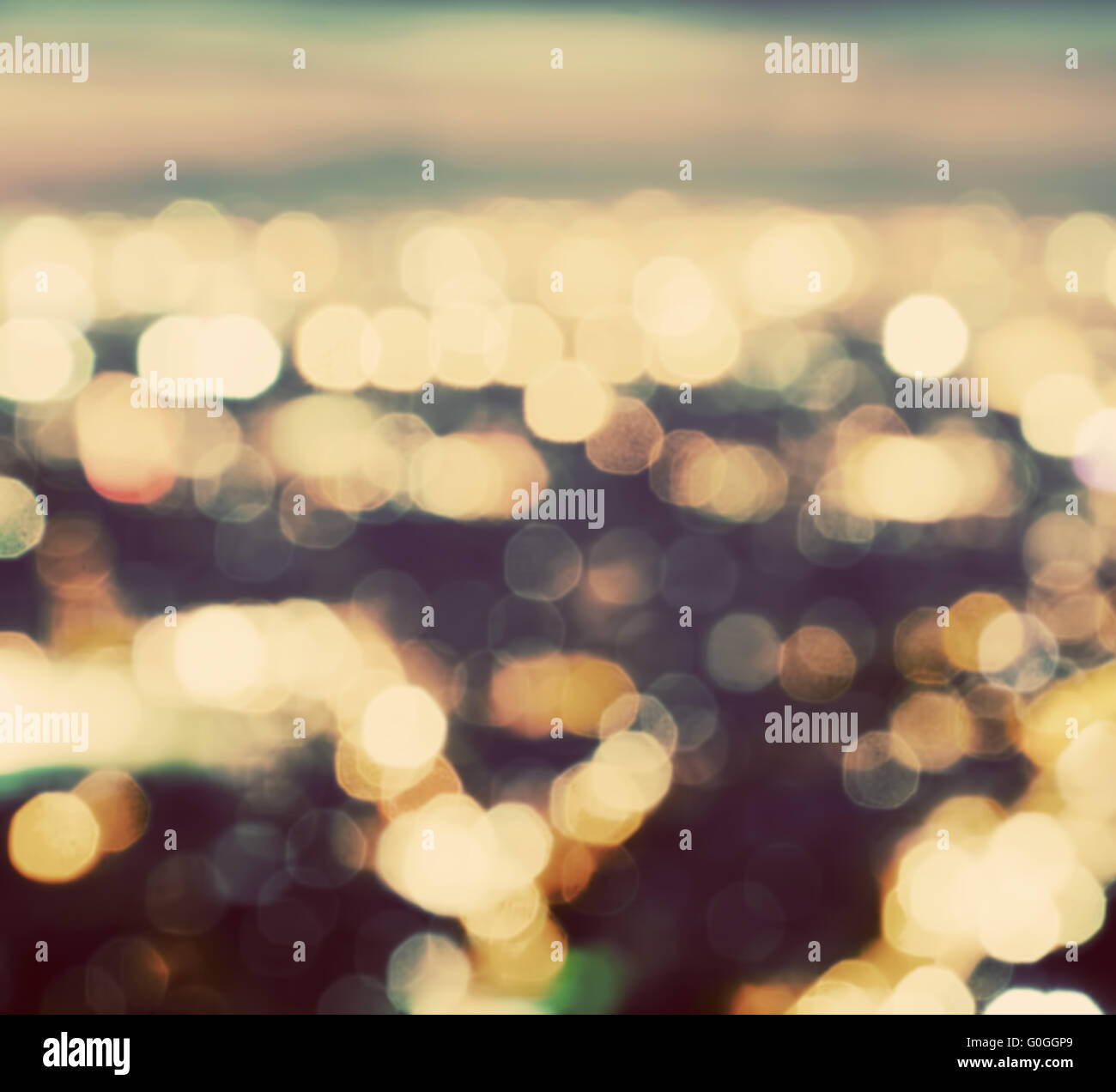Bokeh, blur of a big city lights at night. Nightlife background Stock Photo
