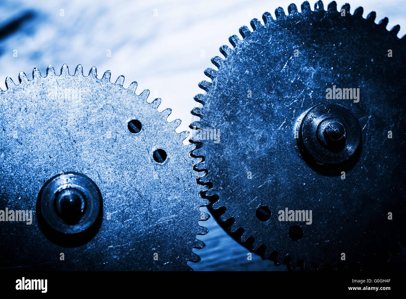 Grunge gear, cog wheels. Concept of industrial, science Stock Photo