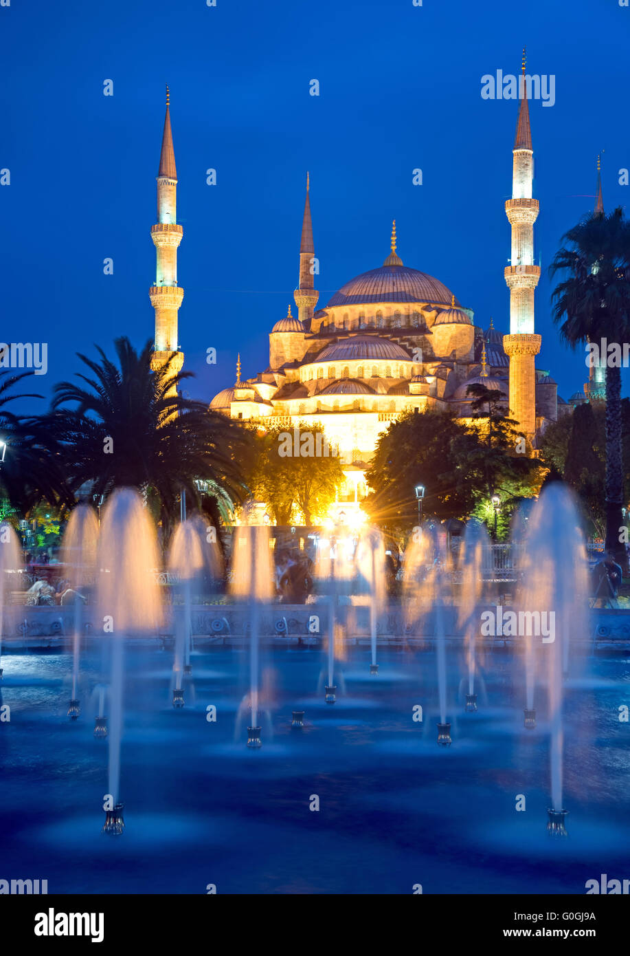 The famous Blue Mosque in Istanbul at dawn Stock Photo