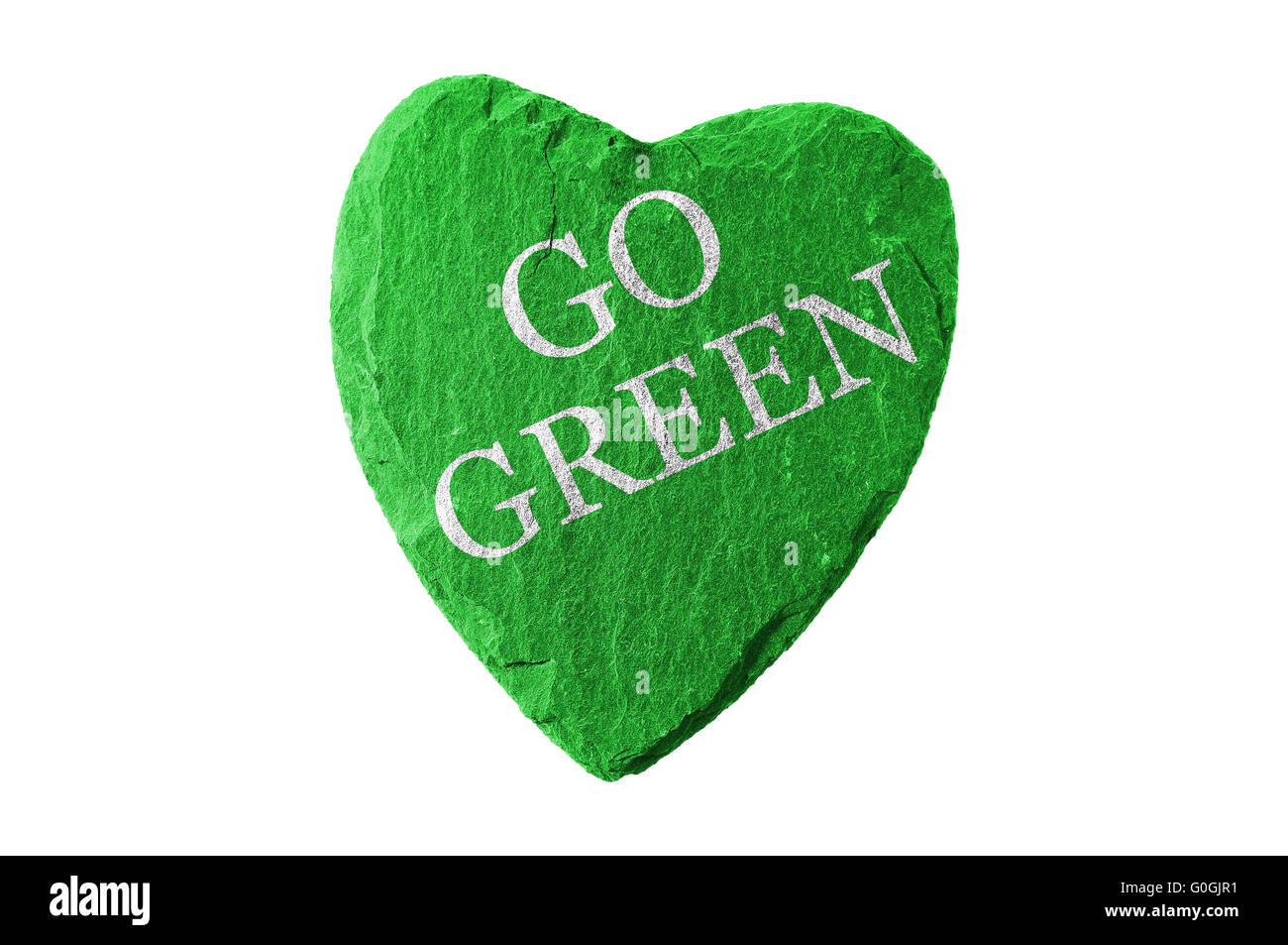 green heart wit go green writing Stock Photo