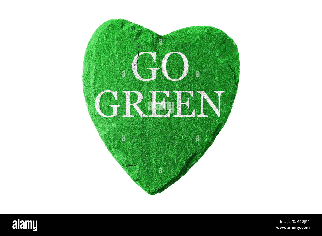 green heart wit go green writing Stock Photo