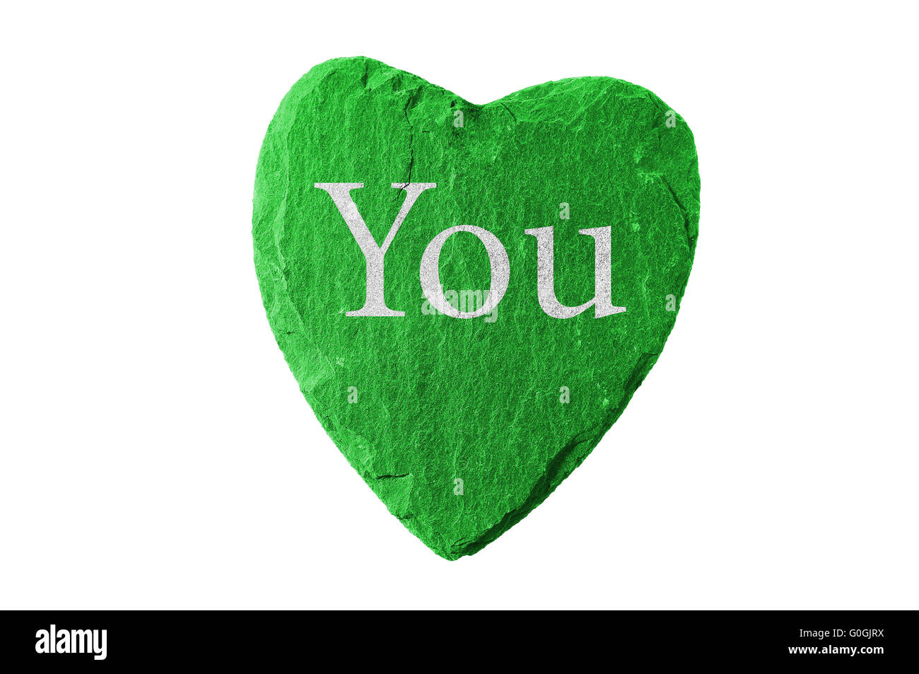 I love you green heart Stock Photo