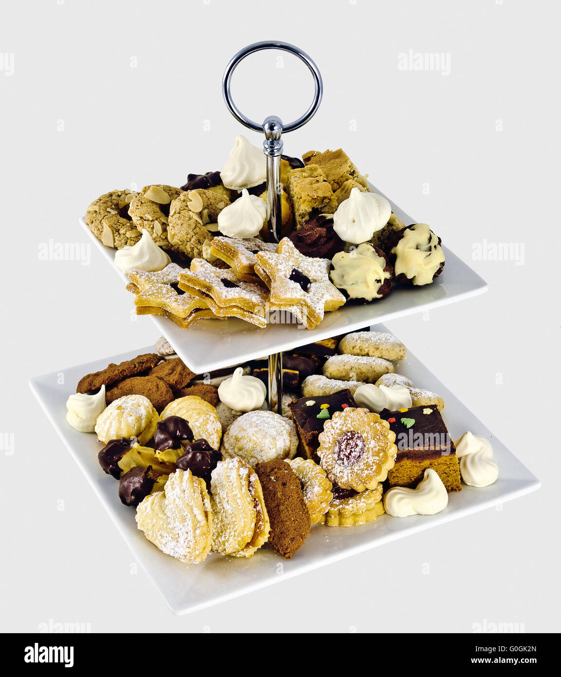 Different cookies on an étagère Stock Photo