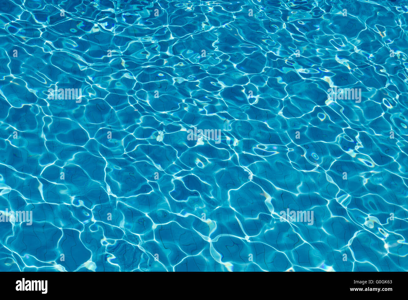 background turquoise water with waves in the pool close up Stock Photo