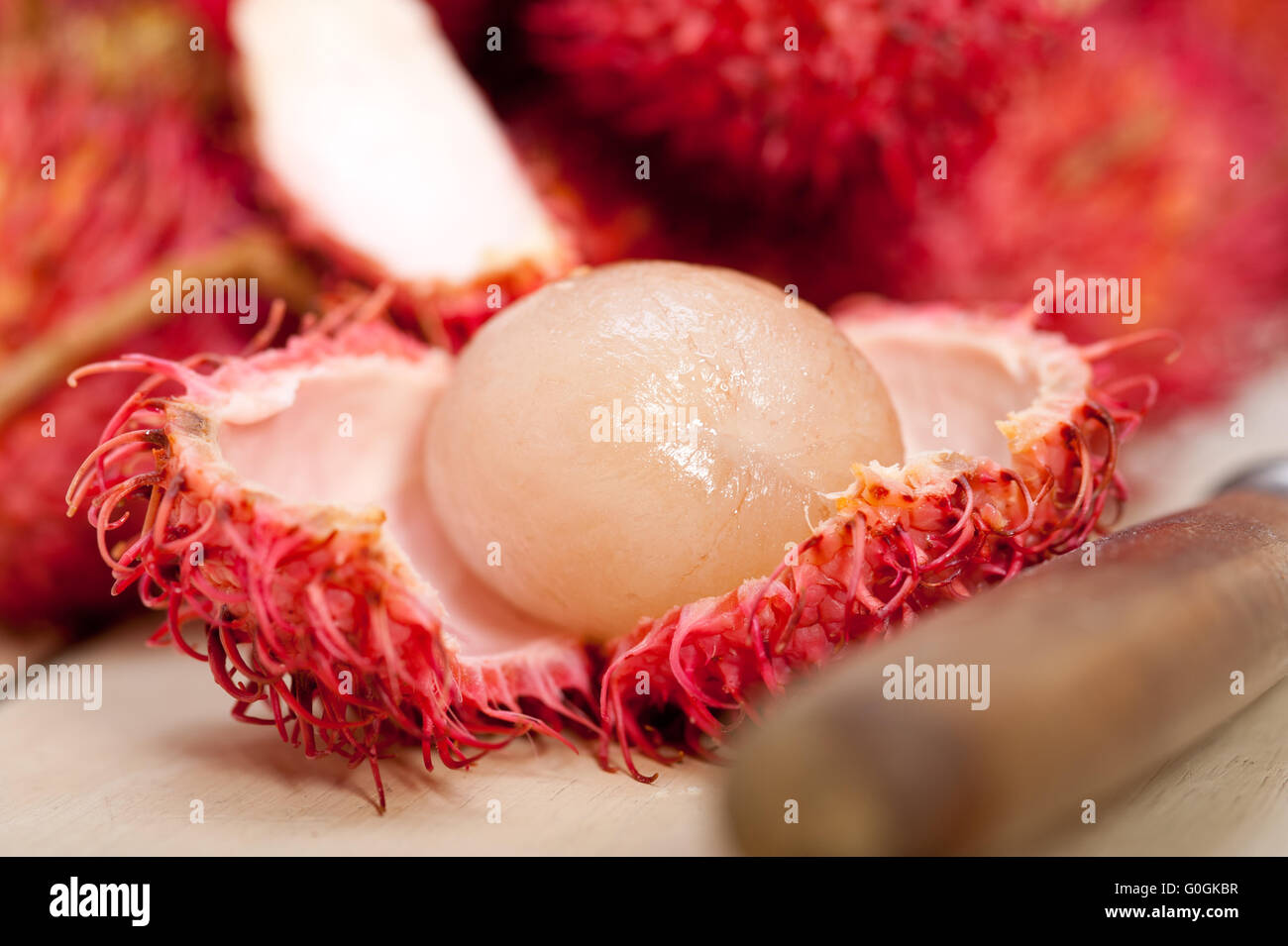 fresh rambutan fruits Stock Photo