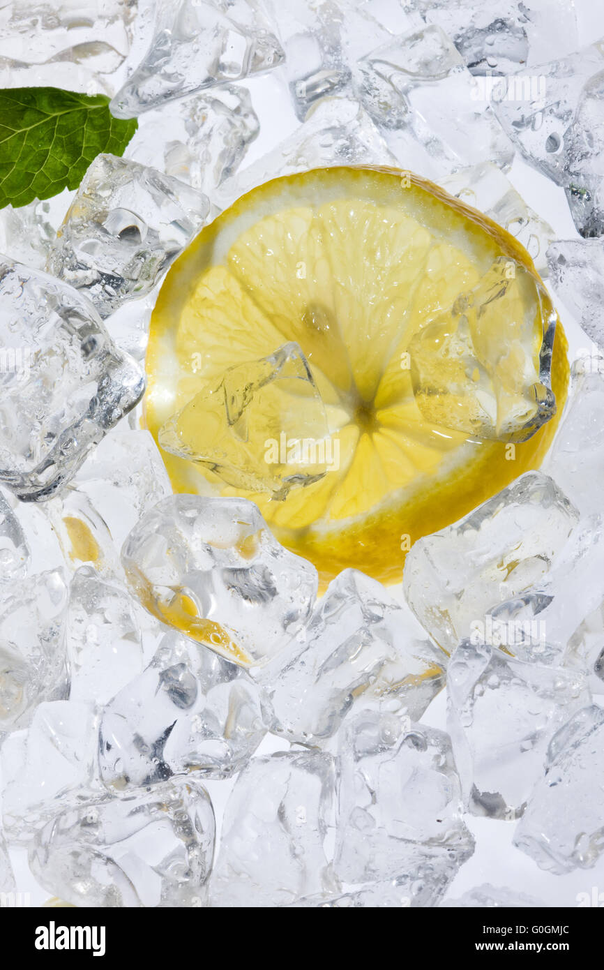 Lemon And Ice Stock Photo