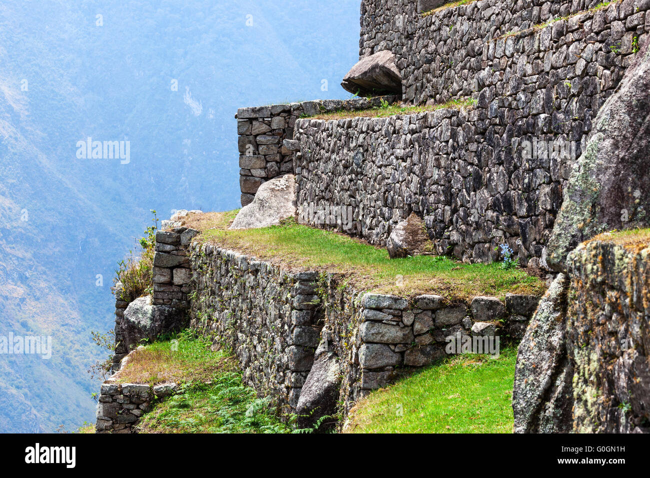 Machu Picchu, the old walls Stock Photo - Alamy