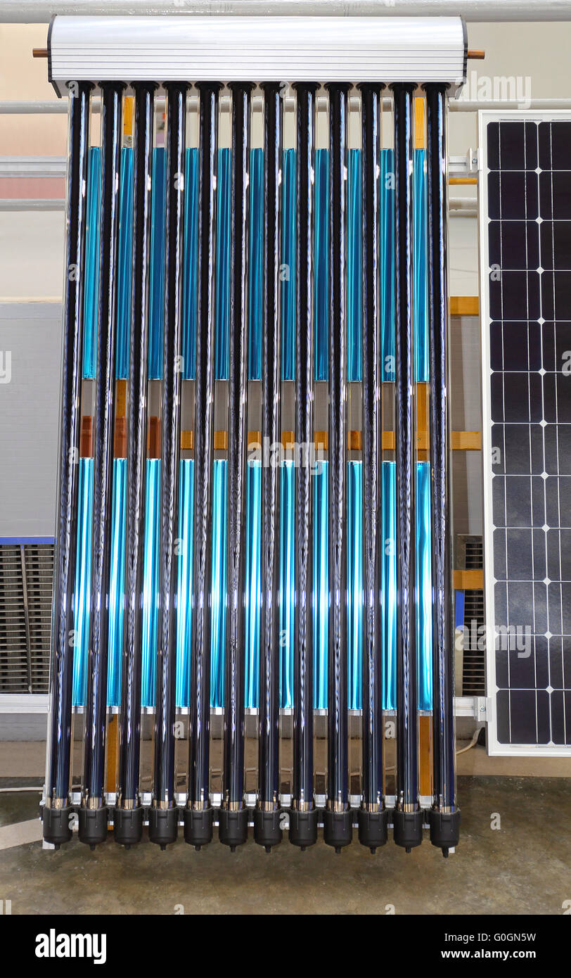 Solar Water Heating Stock Photo