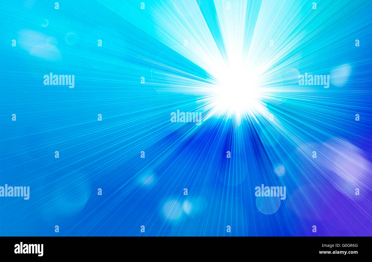 illustrated streaming sunlight with bokeh lights pattern Stock Photo