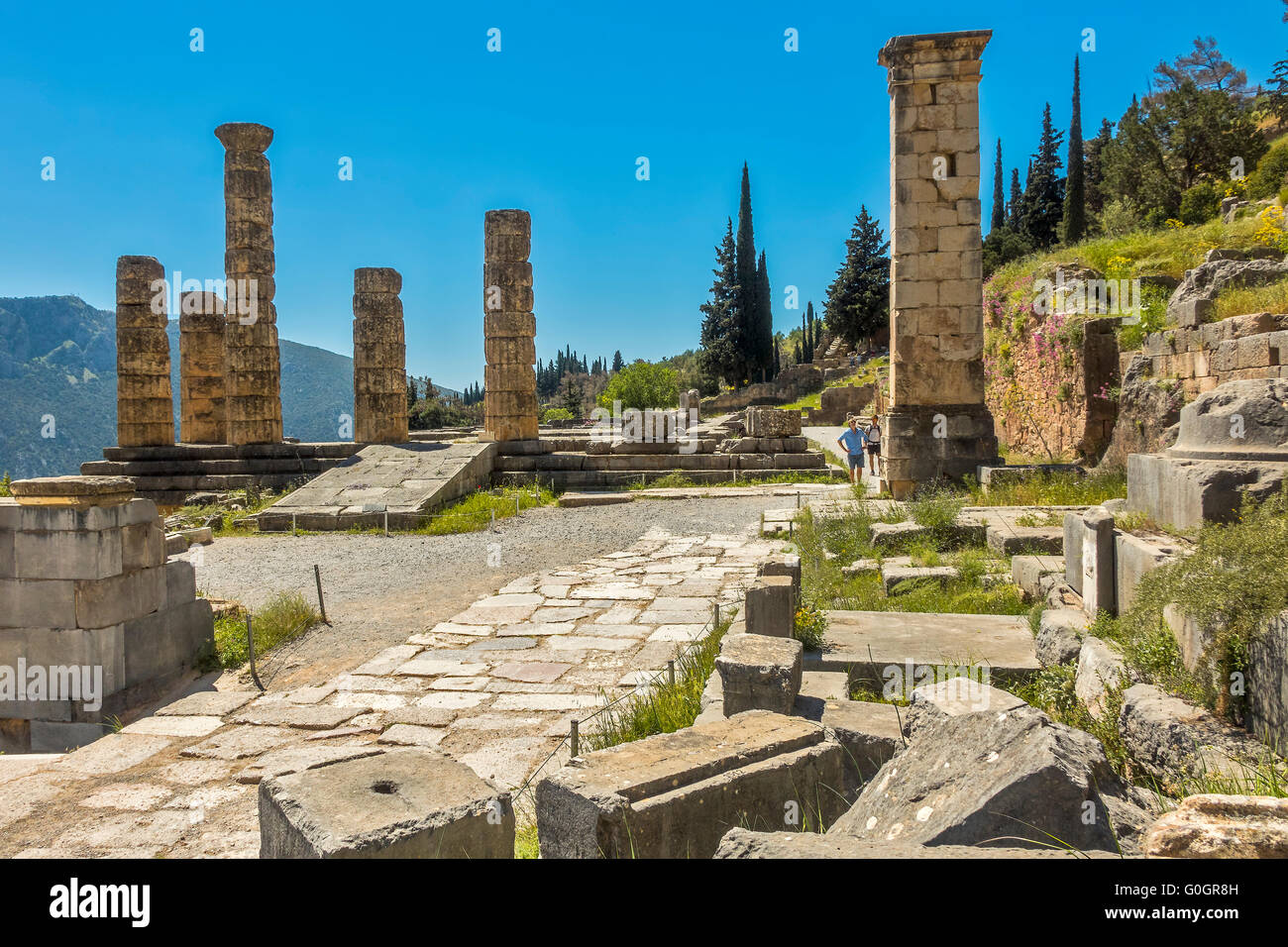 Temple of Apollo Delphi Greece Stock Photo