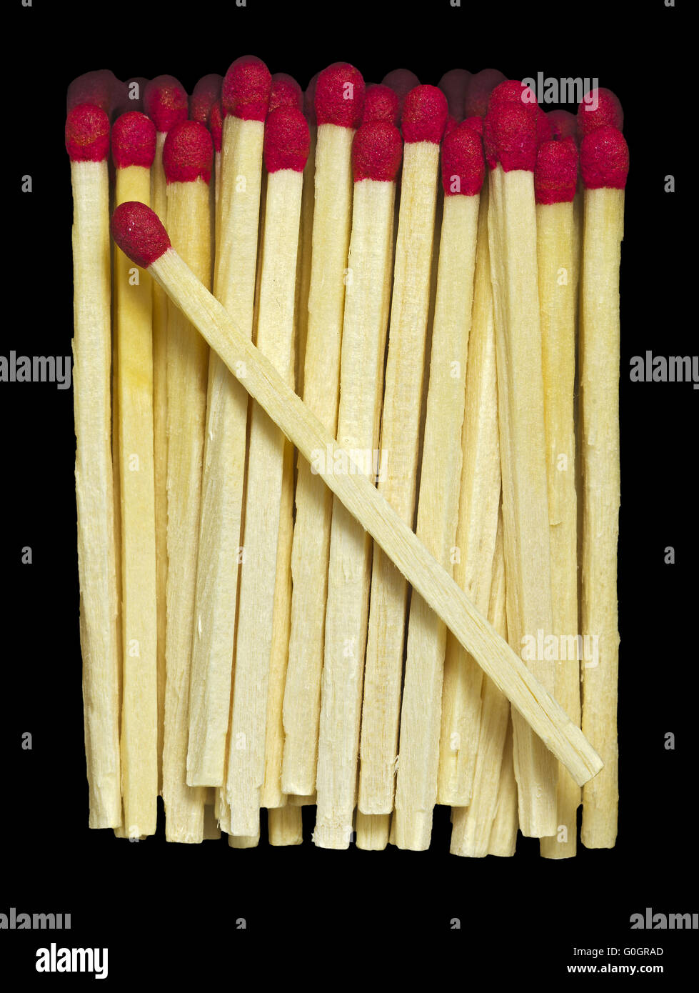 matchsticks with red heads Stock Photo