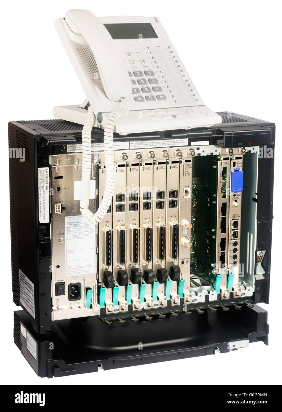 Phone switch system and digital telephone set isolated on white Stock Photo Alamy