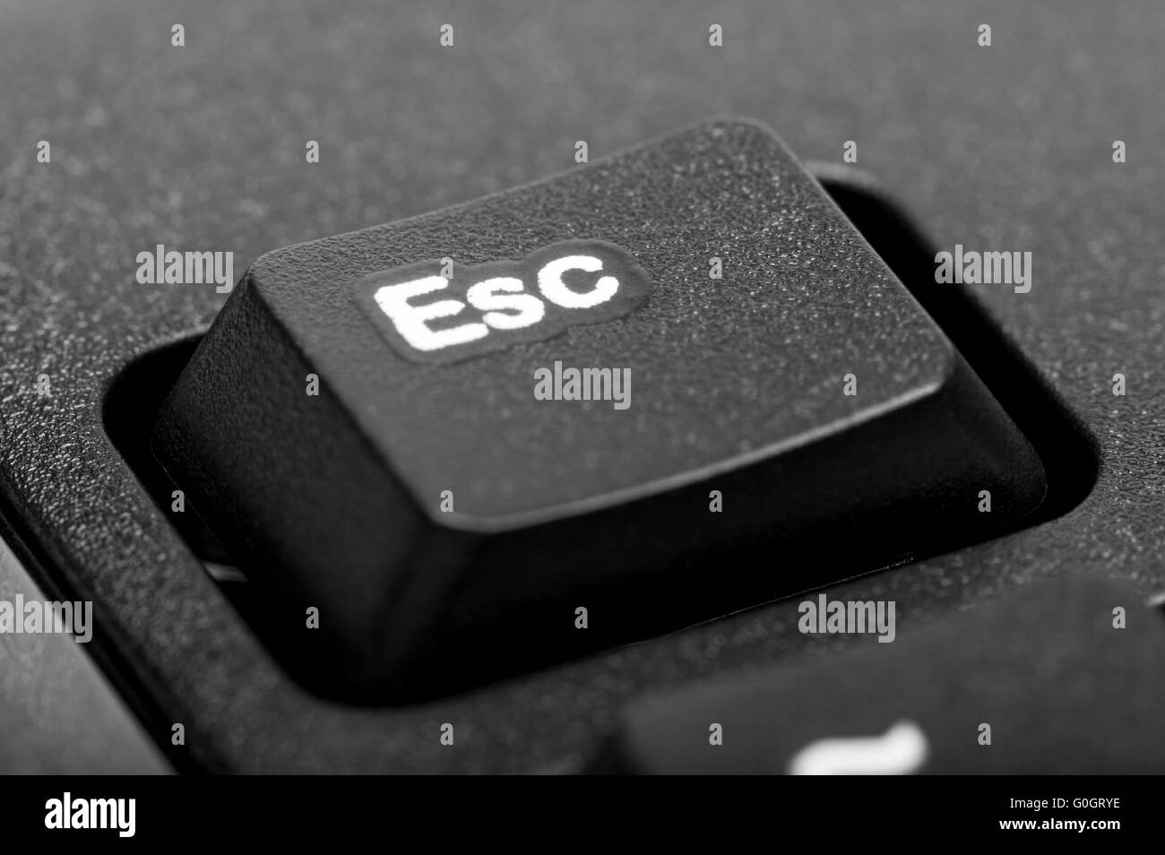 Electronic collection - detail black computer keyboard with key esc Stock Photo