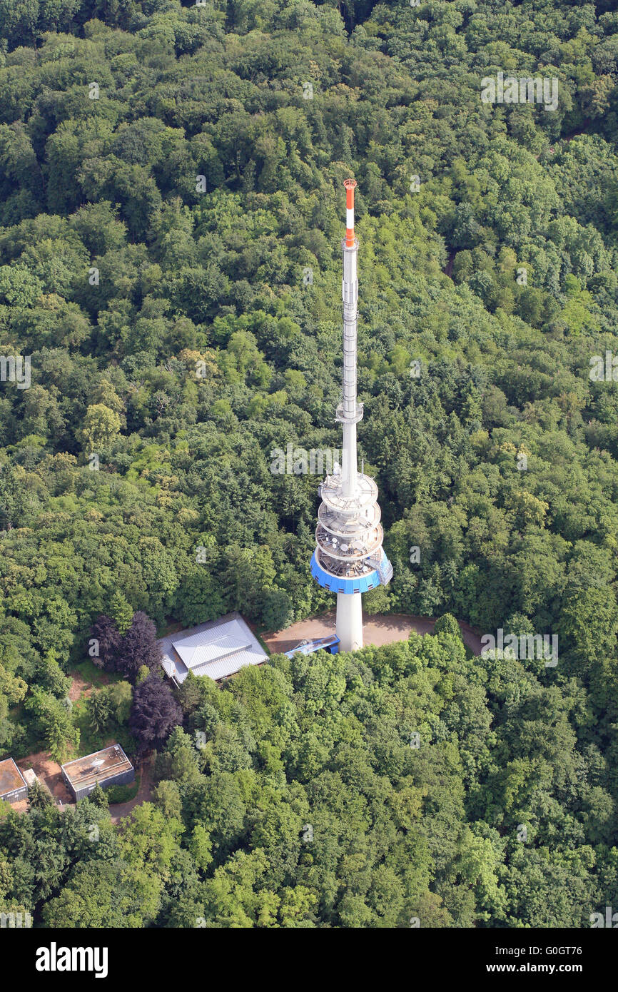 Television tower on the mountain Totenkopf, Kaiserstuhl Stock Photo