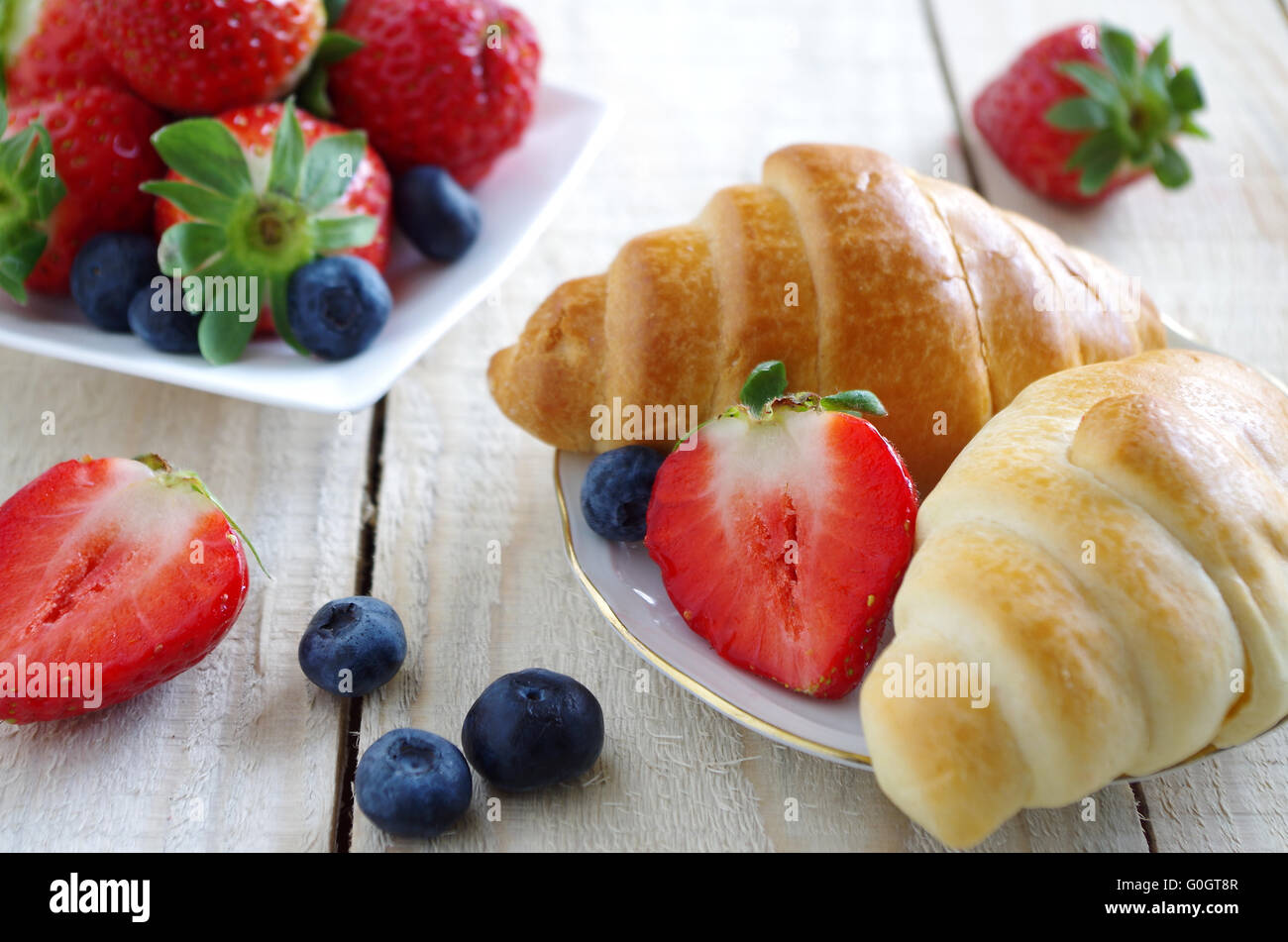 bun and berries Stock Photo