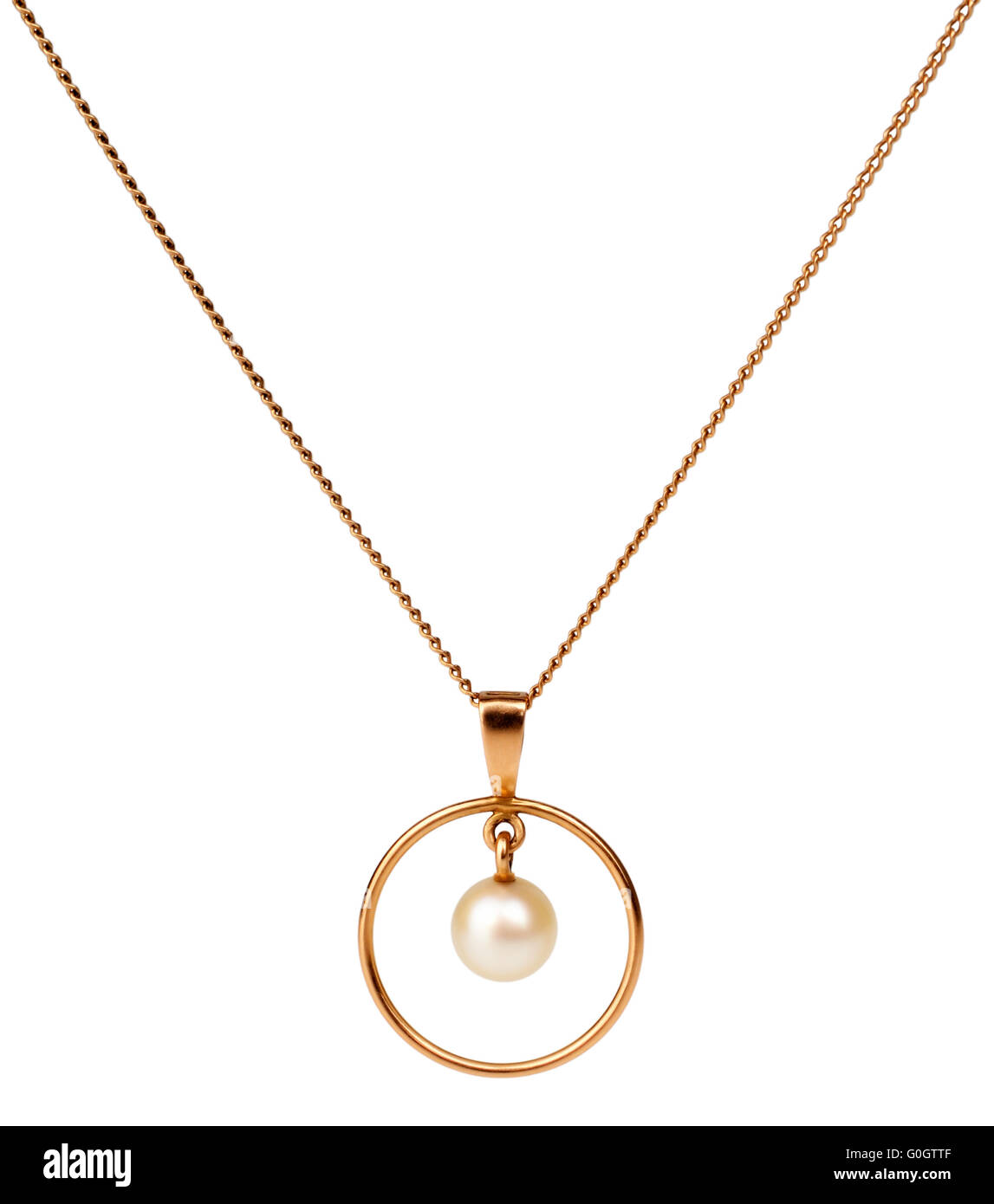 Golden chain with pendant isolated on the white Stock Photo Alamy