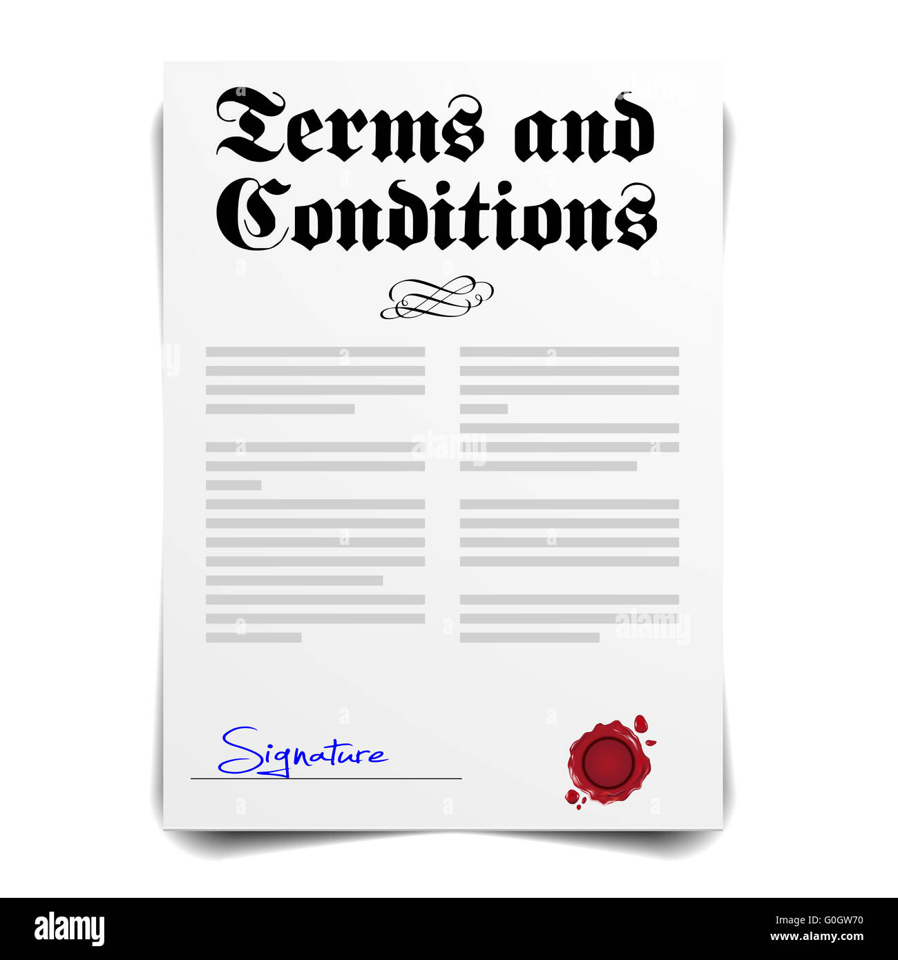 Terms and Conditions Stock Photo