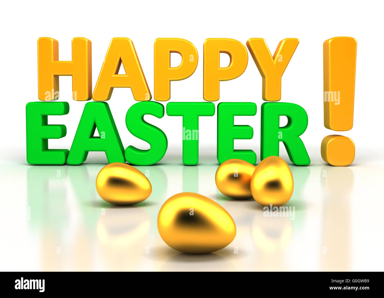 Happy Easter Greeting Isolated on White Stock Photo