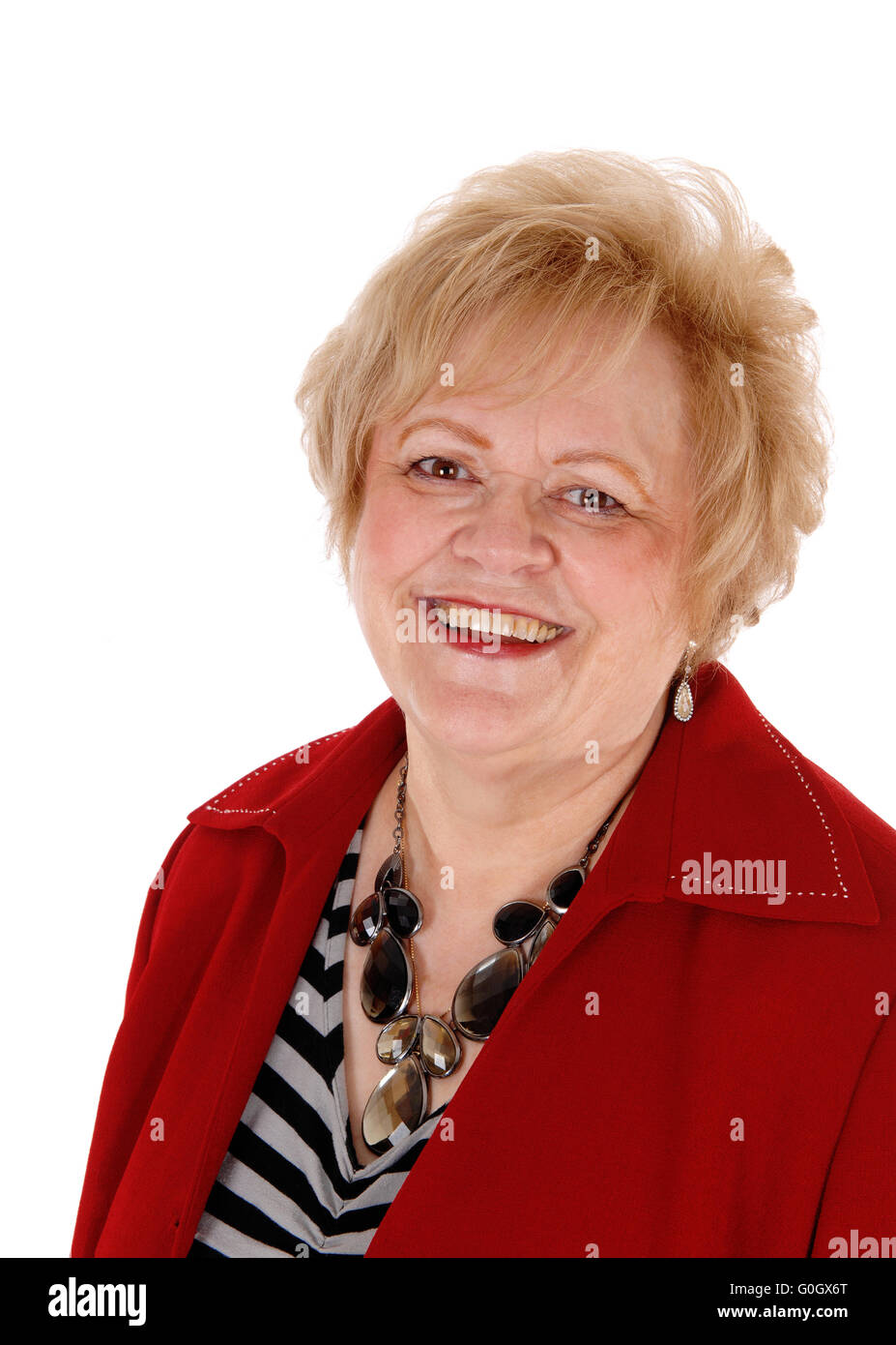 Closeup of smiling senior woman. Stock Photo