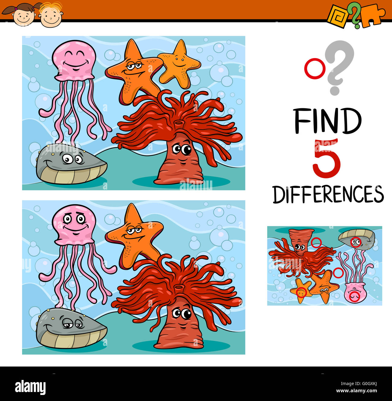 game of differences illustration Stock Photo - Alamy