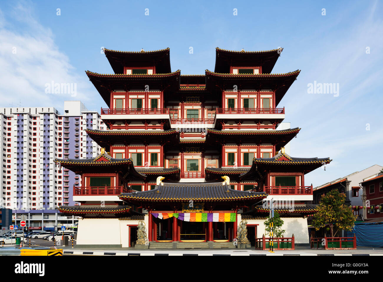South East Asia, Singapore, Chinatown, Buddha Tooth Relic temple Stock Photo