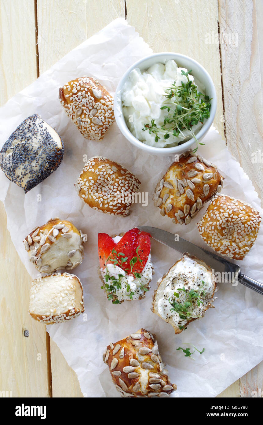lye roll with cream cheese Stock Photo