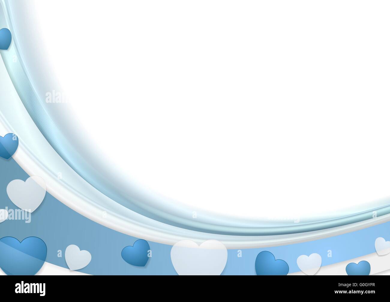 Blue wavy abstract background with hearts Stock Photo - Alamy