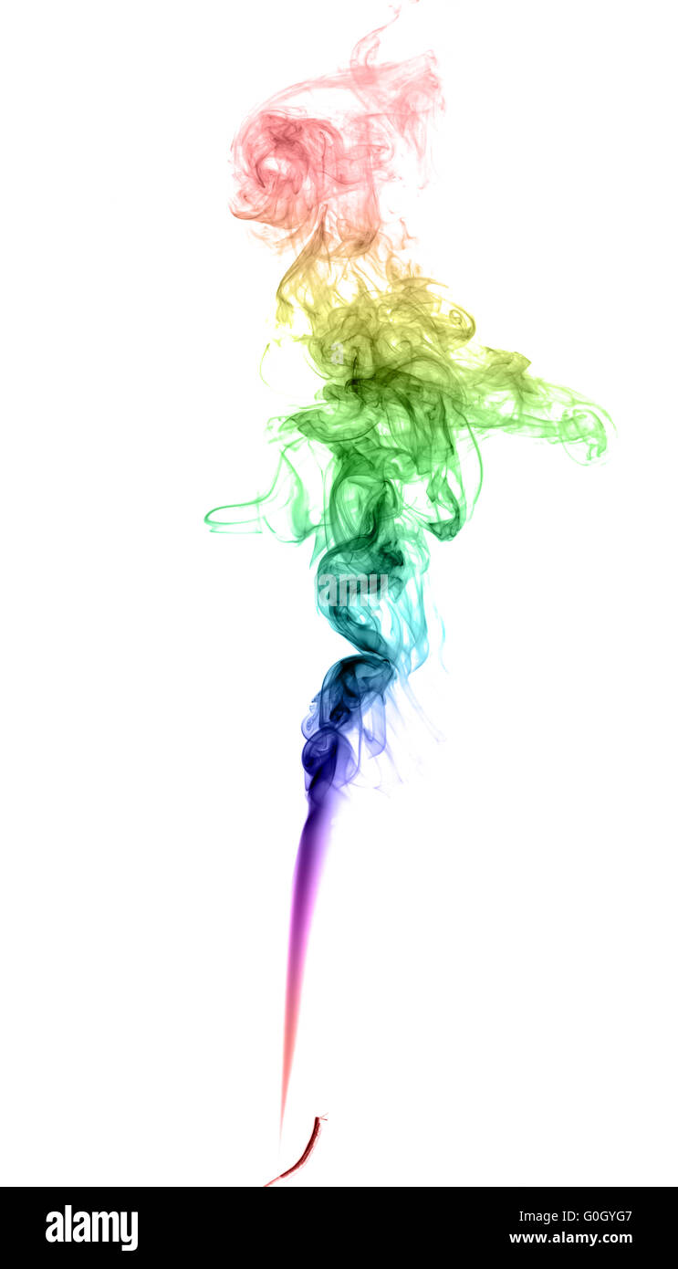 Abstract multicolored smoke on a light background Stock Photo