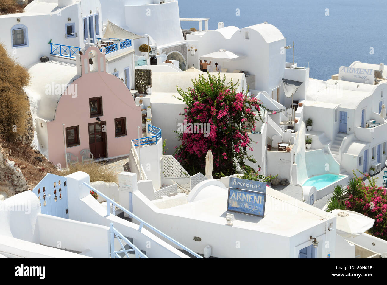 Small chapel on Santorini Stock Photo