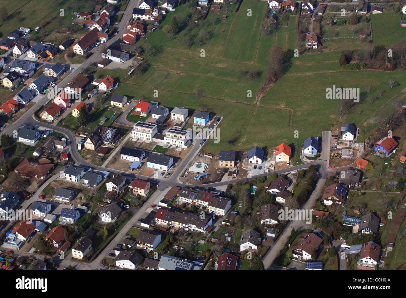 Typical peripheral development of a residential area Stock Photo