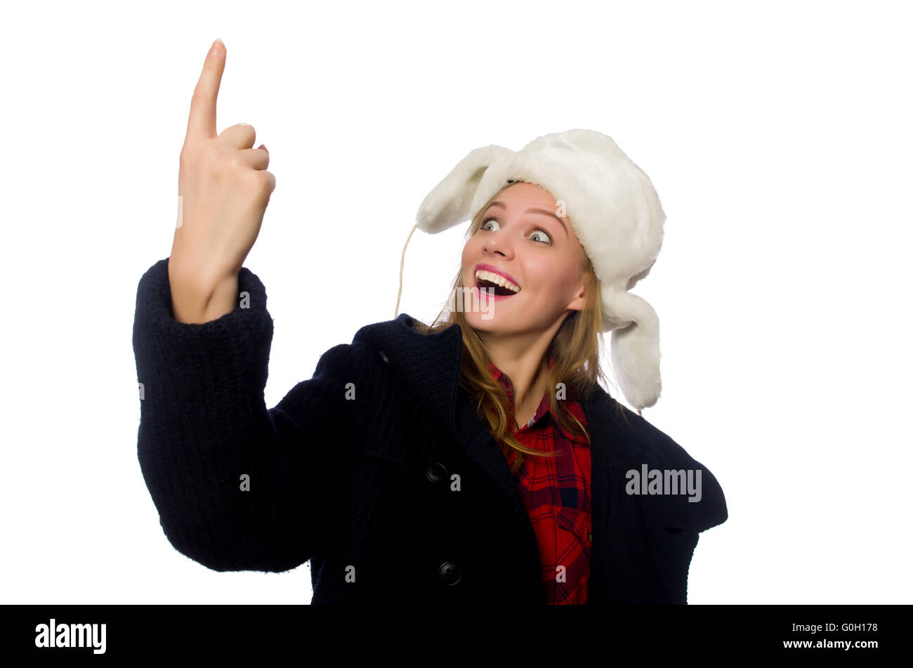 Woman with hat in funny concept Stock Photo - Alamy