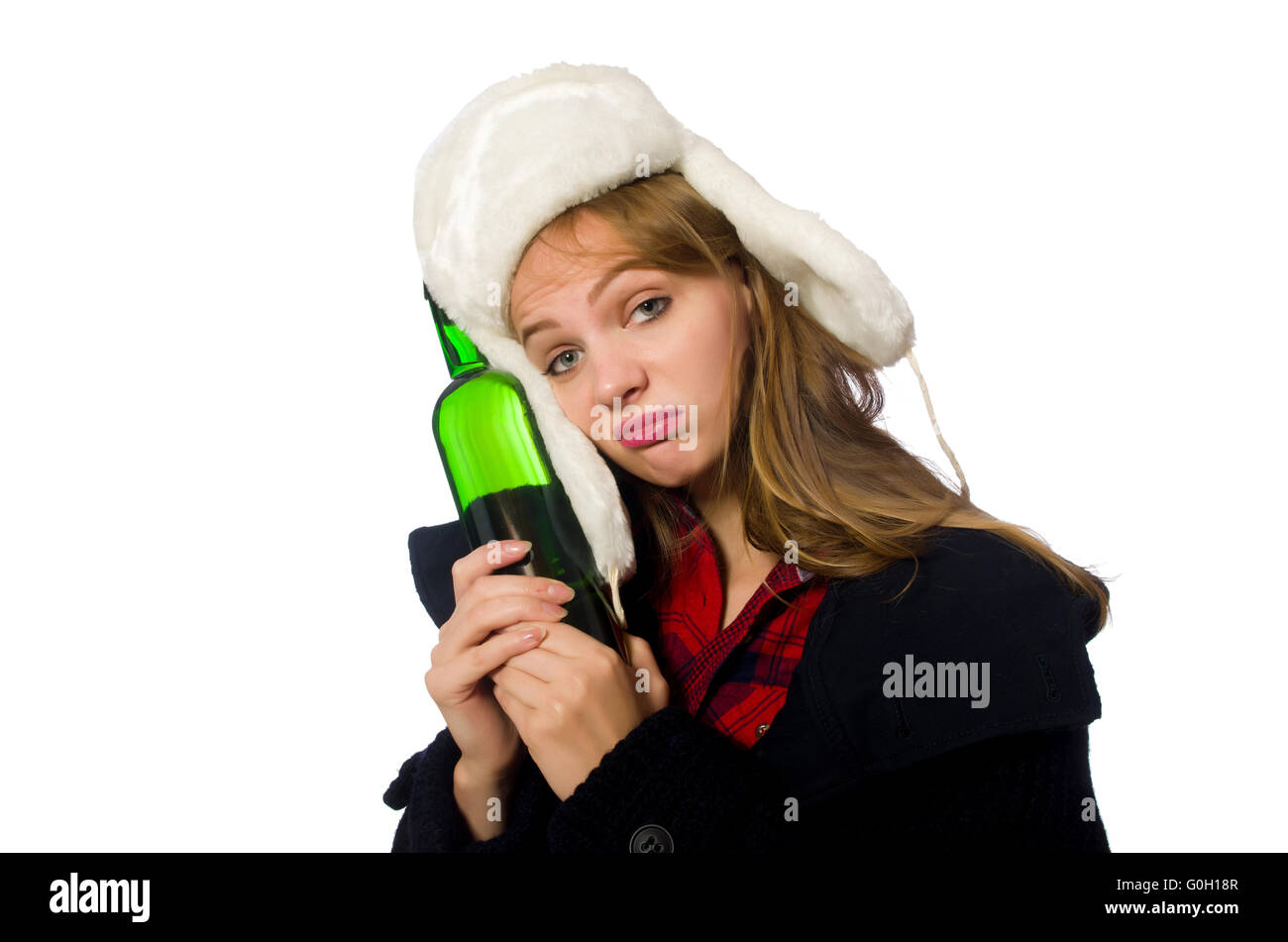 Woman with hat in funny concept Stock Photo - Alamy
