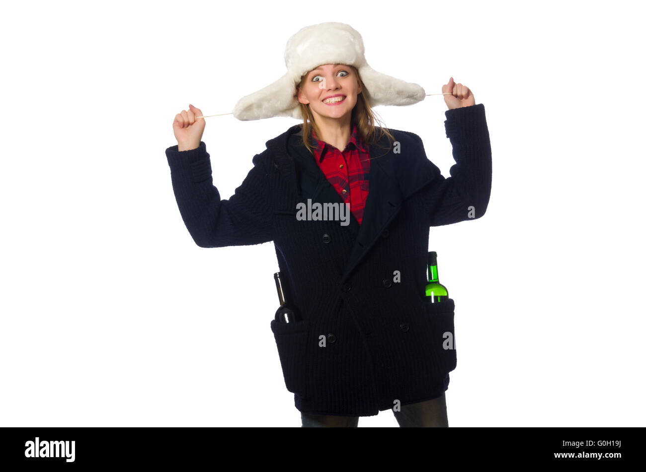 Woman with hat in funny concept Stock Photo - Alamy
