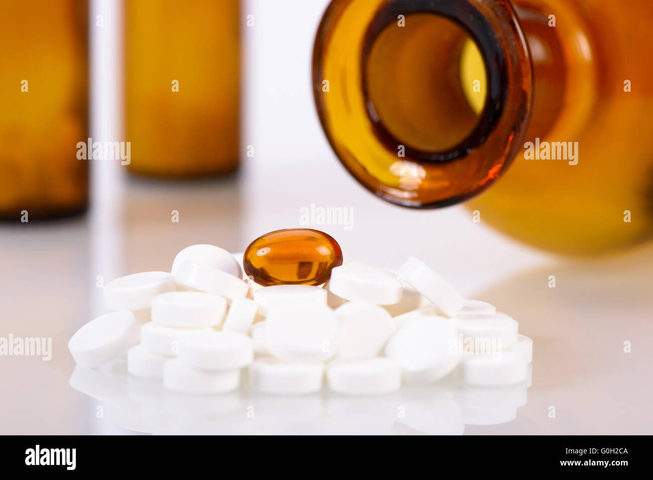 alternative medicine with homeopathic pills Stock Photo