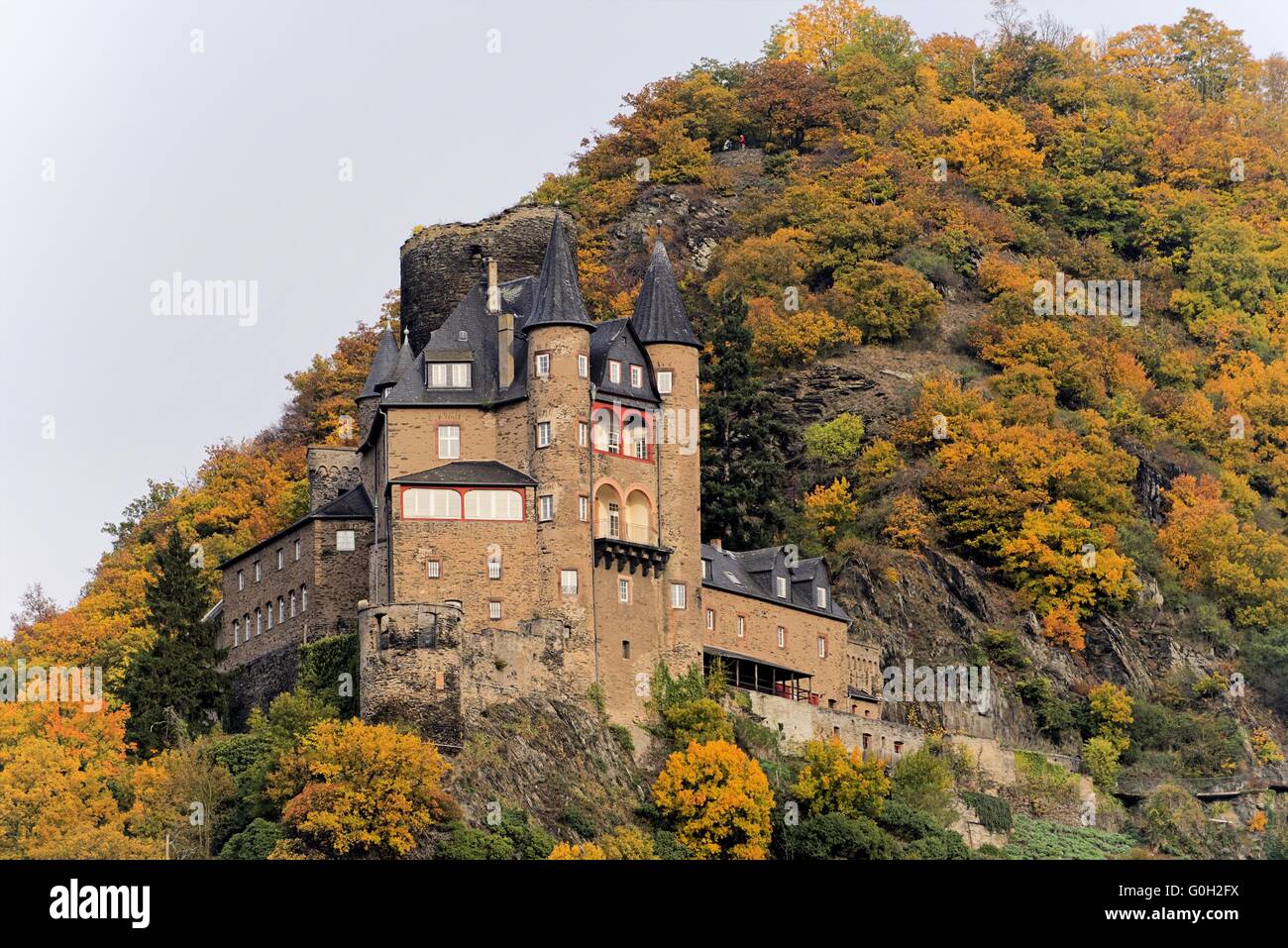 Katz Castle in autumn Stock Photo