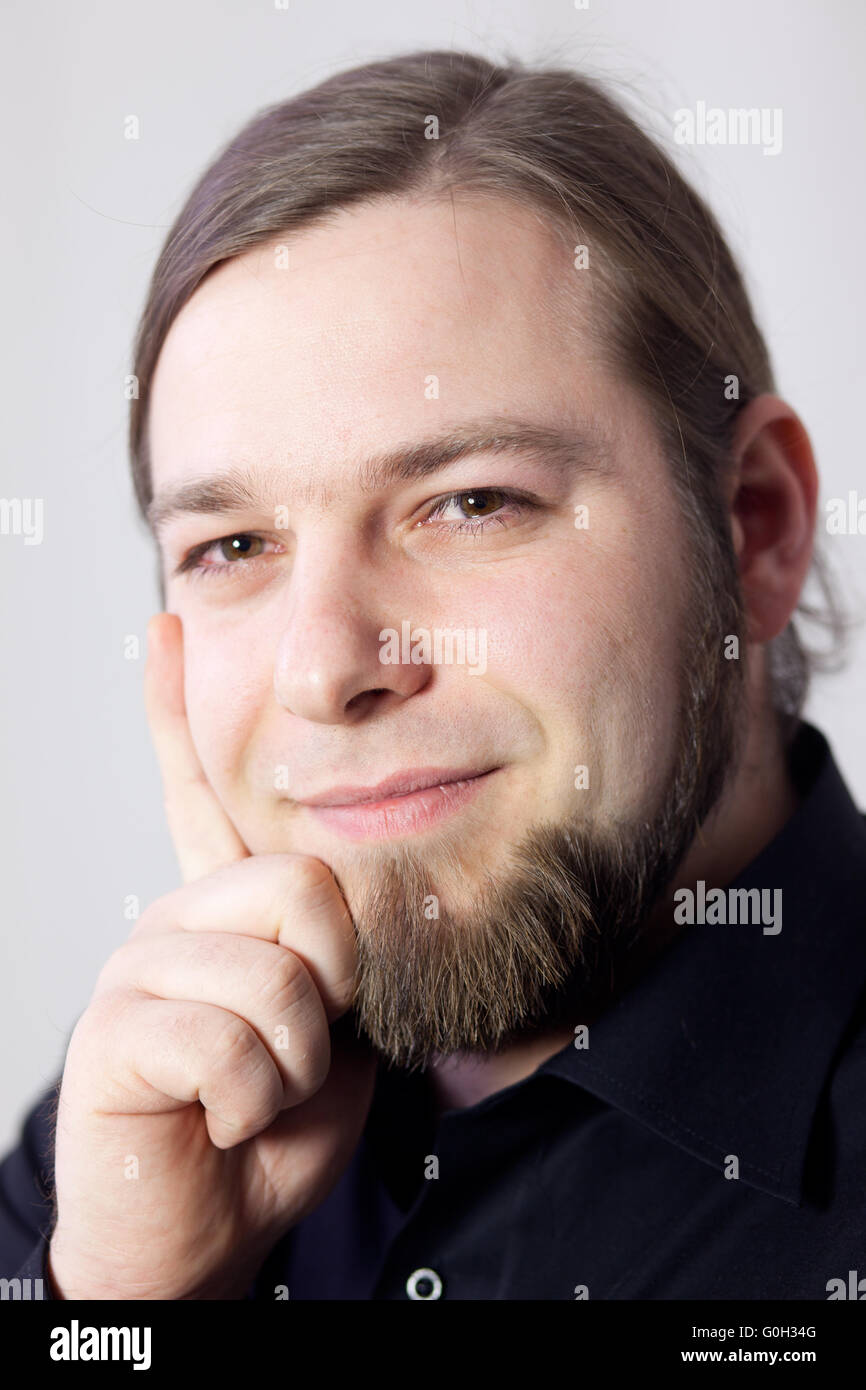 Portrait of a young man with a beard Stock Photo