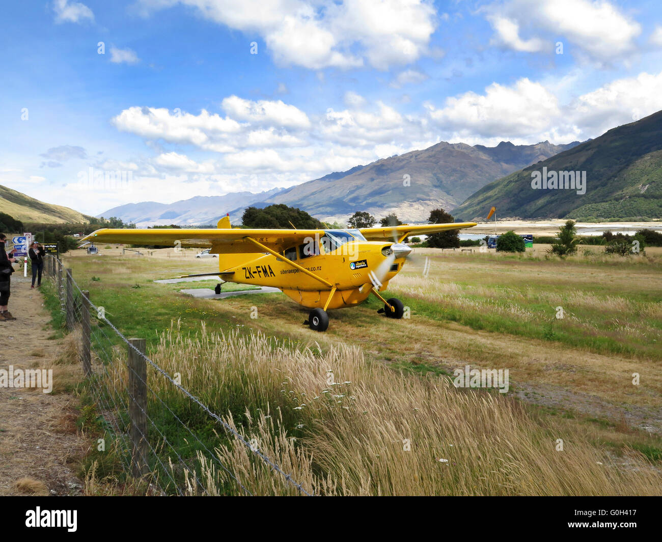 Cessna A185F Single engined plane at Makaroa in South Island, New Zealand Stock Photo