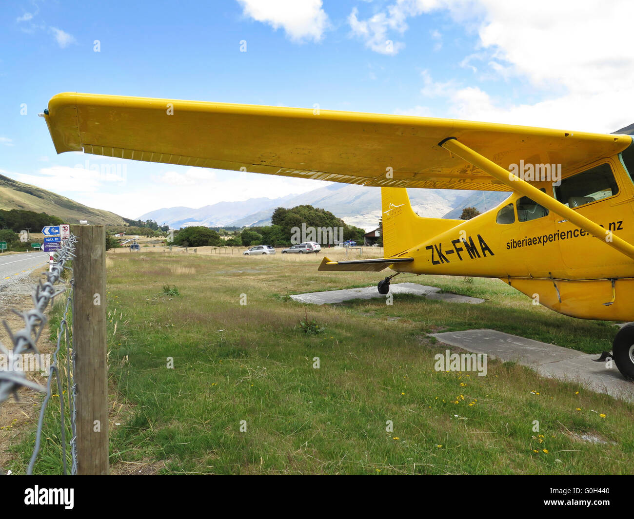 Cessna A185F Single engined plane at Makaroa in South Island, New Zealand Stock Photo