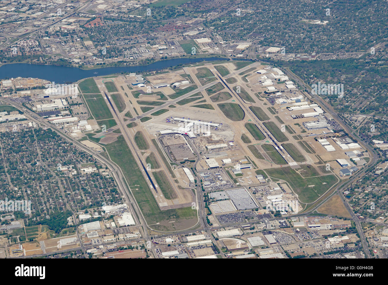 Aerial view of the Dallas Love Field (DAL) airport Stock Photo