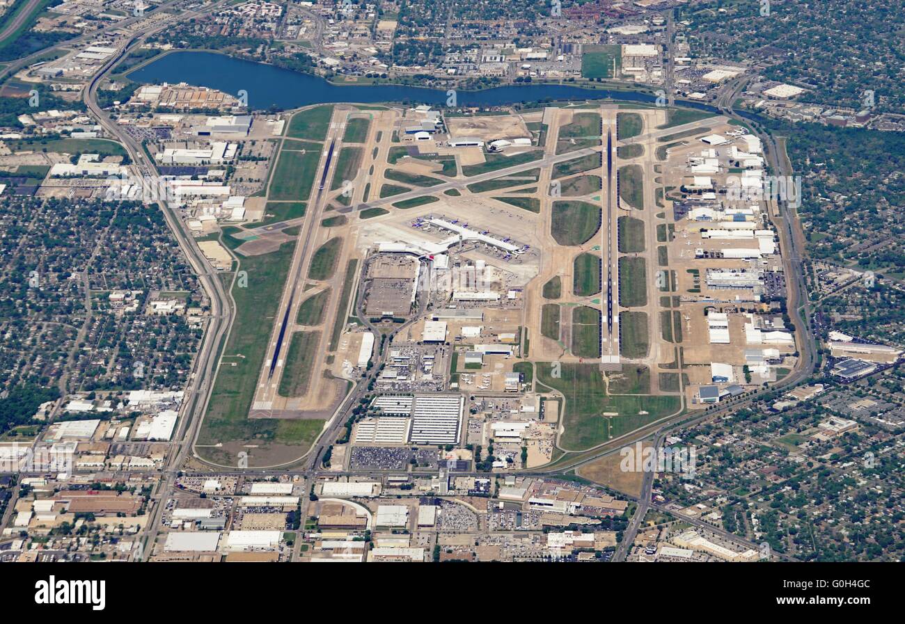 Aerial view of the Dallas Love Field (DAL) airport Stock Photo