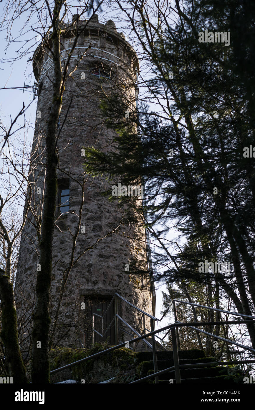 imposing tower - close this popular attraction Sternstein Stock Photo