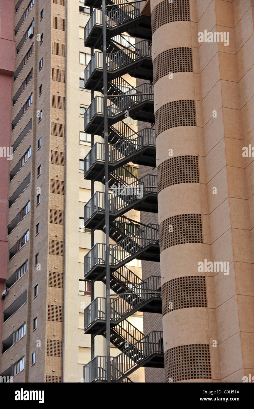 Hotel fire escape, Benidorm, Spain Stock Photo - Alamy