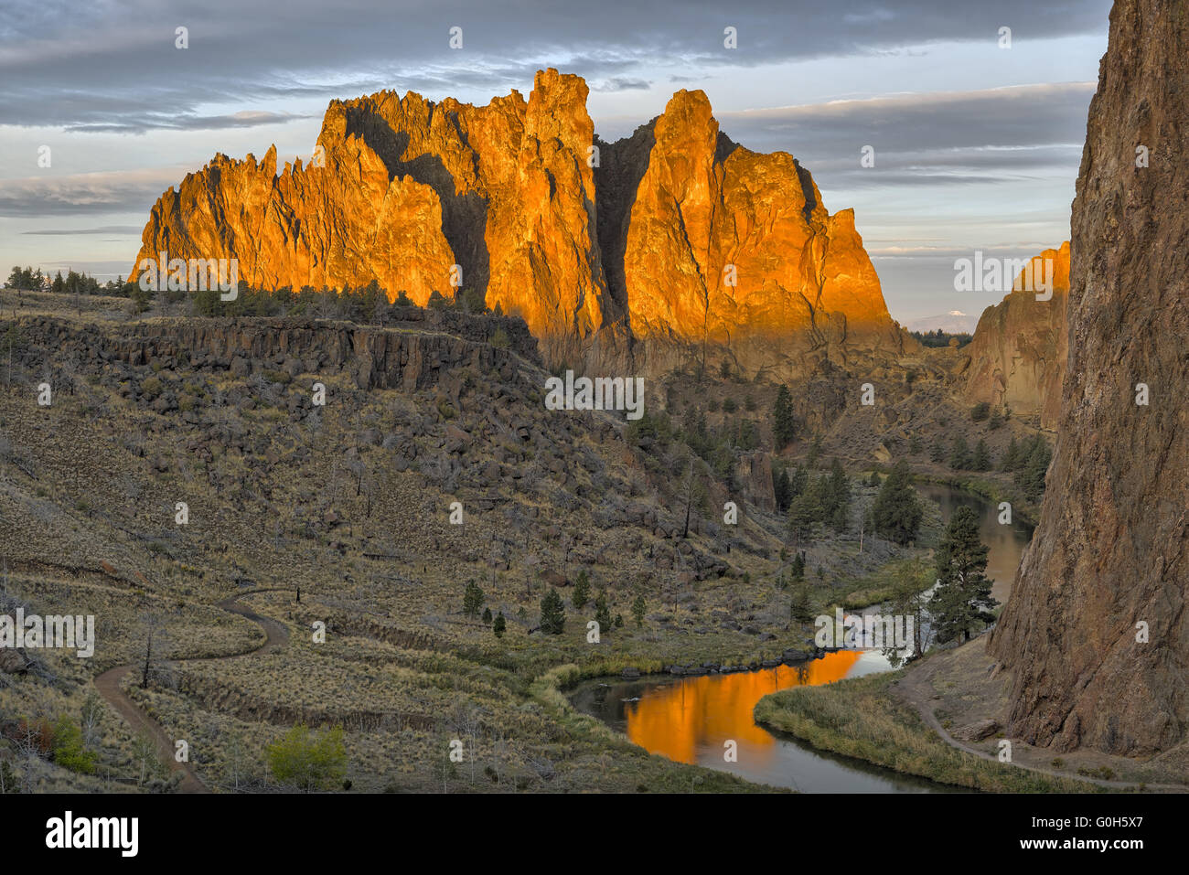 Smith Rock sunrise Stock Photo